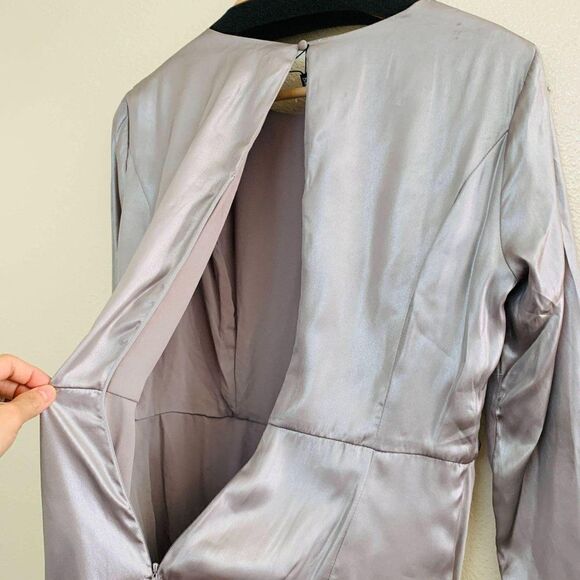 Bardot Shimmer Draped Mini Dress Size 8 Medium in Silver  39696DB - Picture 6 of 11